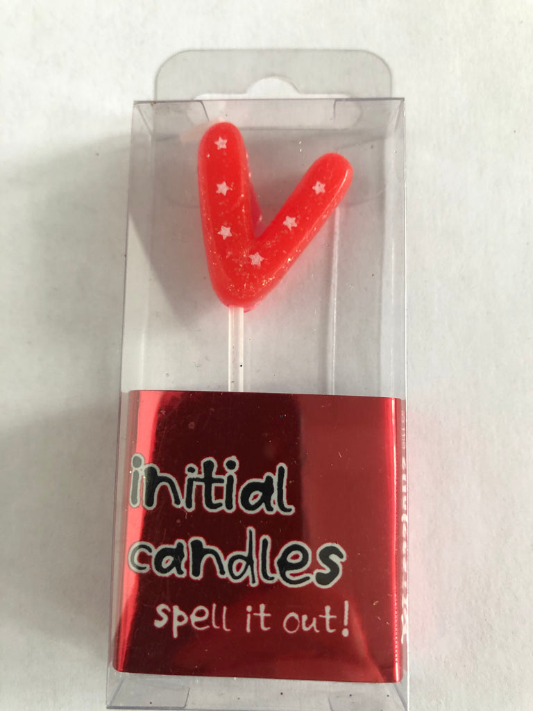 Mini Letter V Candle - Red