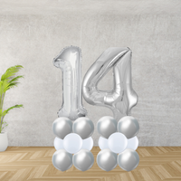 Floor Standing Silver Number Age 14 Stacks