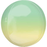 16” Orbz Ombré Yellow and Green Foil Balloon