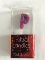 Mini Letter P Candle - Purple