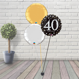 40th Black & Gold Balloon Cluster