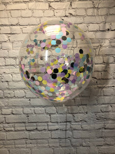 Clear Bubble Balloon With Confetti - Large Size