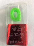 Mini Letter Q Candle - Green