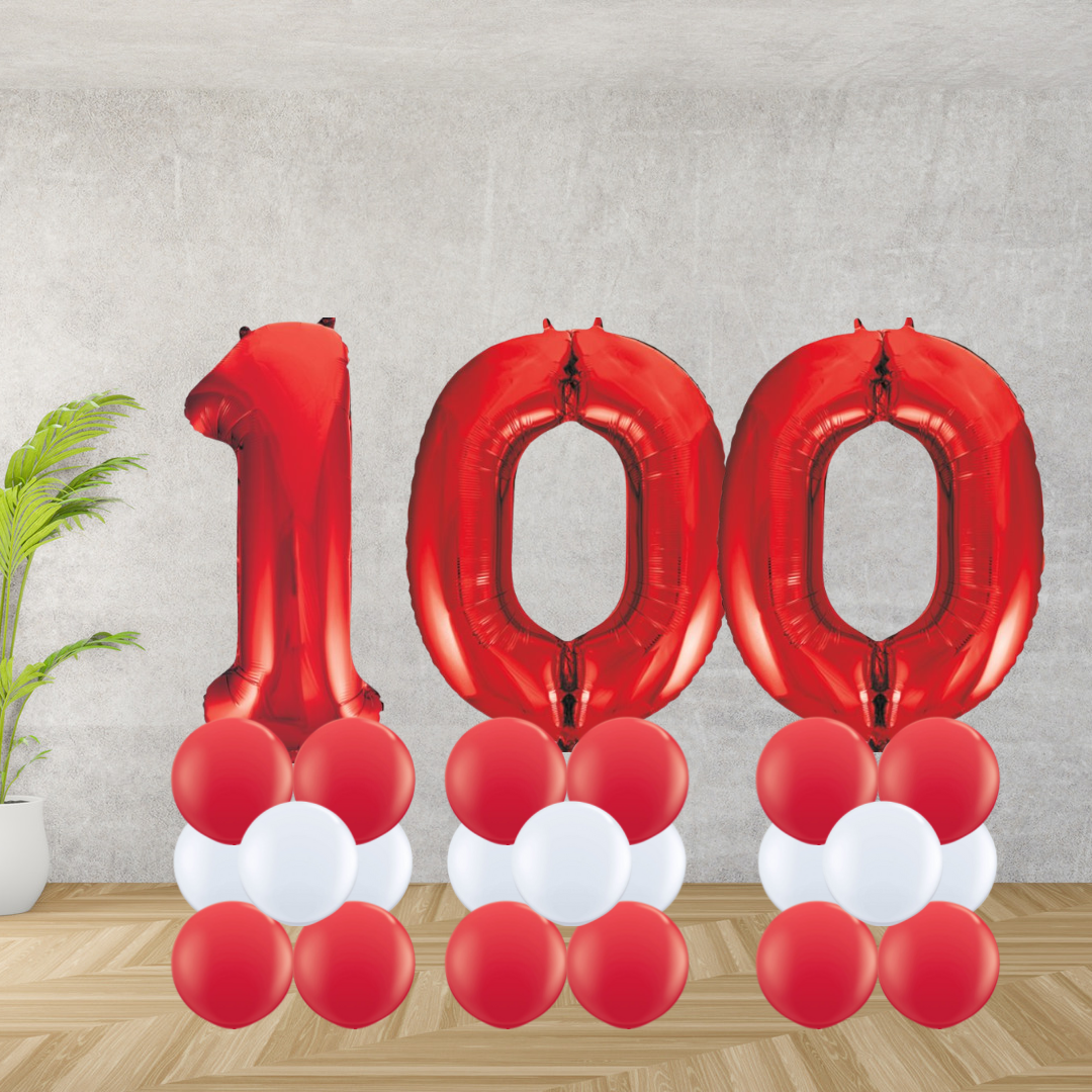 Floor Standing Red Number Age 100 Stacks | The Wow Shop