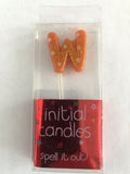 Mini Letter W Candle - Orange