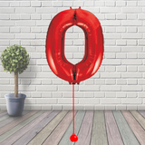 Large Red Number 0 Balloon