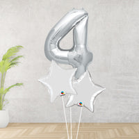 Large Silver Number 4 Bouquet