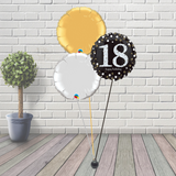 18th Black & Gold Balloon Cluster