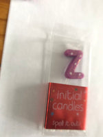 Mini Letter Z Candle - Purple