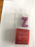 Mini Letter Z Candle - Purple