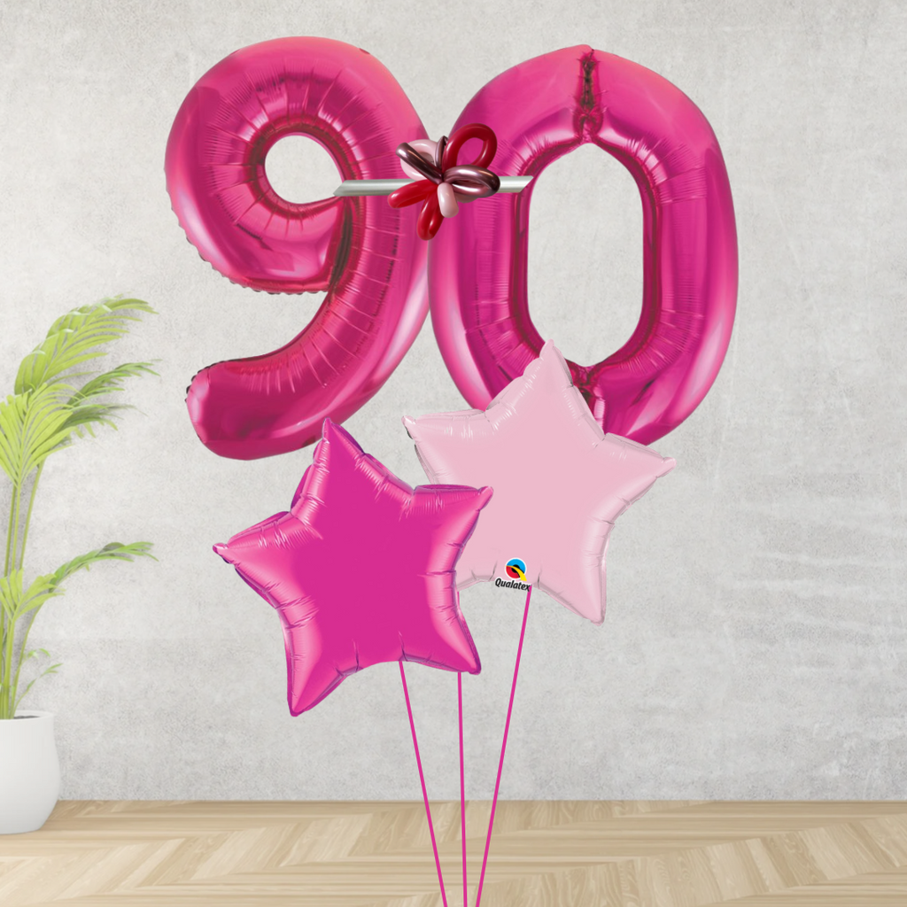Age 90 Large Pink Double Number Display