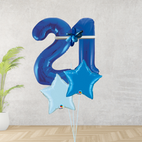 Age 21 Large Blue Double Number Display