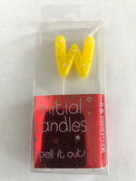 Mini Letter W Candle - Yellow