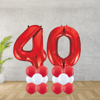 Floor Standing Red Number Age 40 Stacks