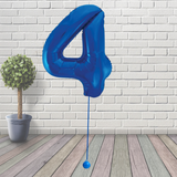 Large Blue Number 4 Balloon