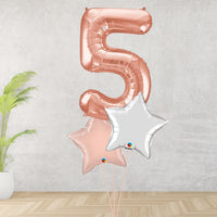 Large Rose Gold Number 5 Bouquet