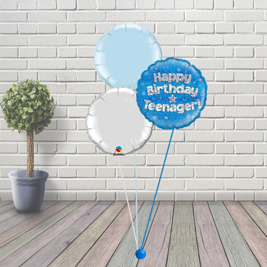 Blue Teenager Balloon Cluster