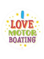 I Love Motor Boating Badge