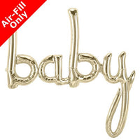 34” Baby white gold script foil balloon