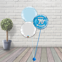 70th Birthday Blue Balloon Cluster