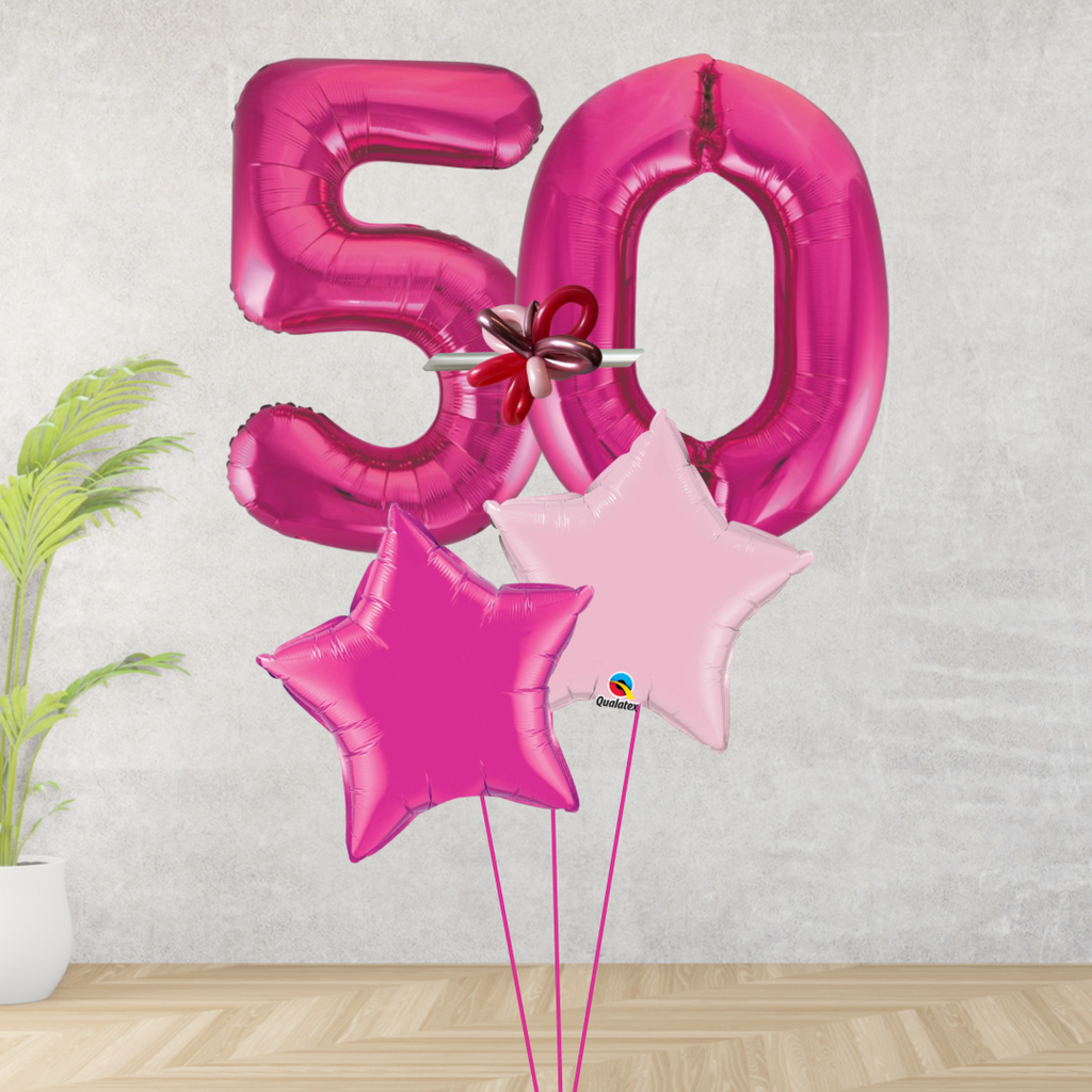 Pink 50 Age 50 Pink Double Number Display | The Wow Shop