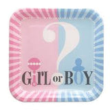 Girl Or Boy Paper Plates x8