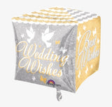 15" Wedding Wishes Cubz Foil Balloon