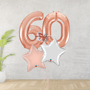 Age 60 Rose Gold Double Number Display