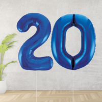 Large Blue Age 20 Number Balloons