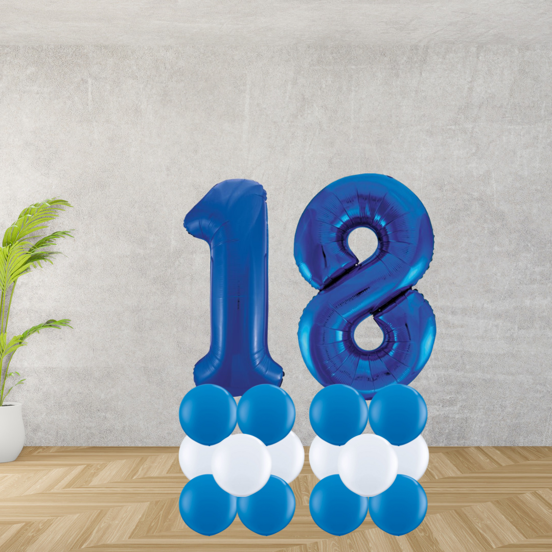 Blue online number balloons