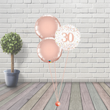 30th Rose Gold Balloon Cluster