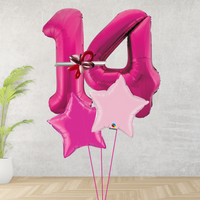 Age 14 Large Pink Double Number Display