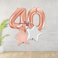 Age 40 Large Rose Gold Double Number Display