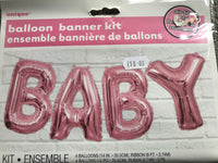 Pink Letter Baby Balloon Banner