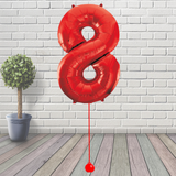 Large Red Number 8 Balloon