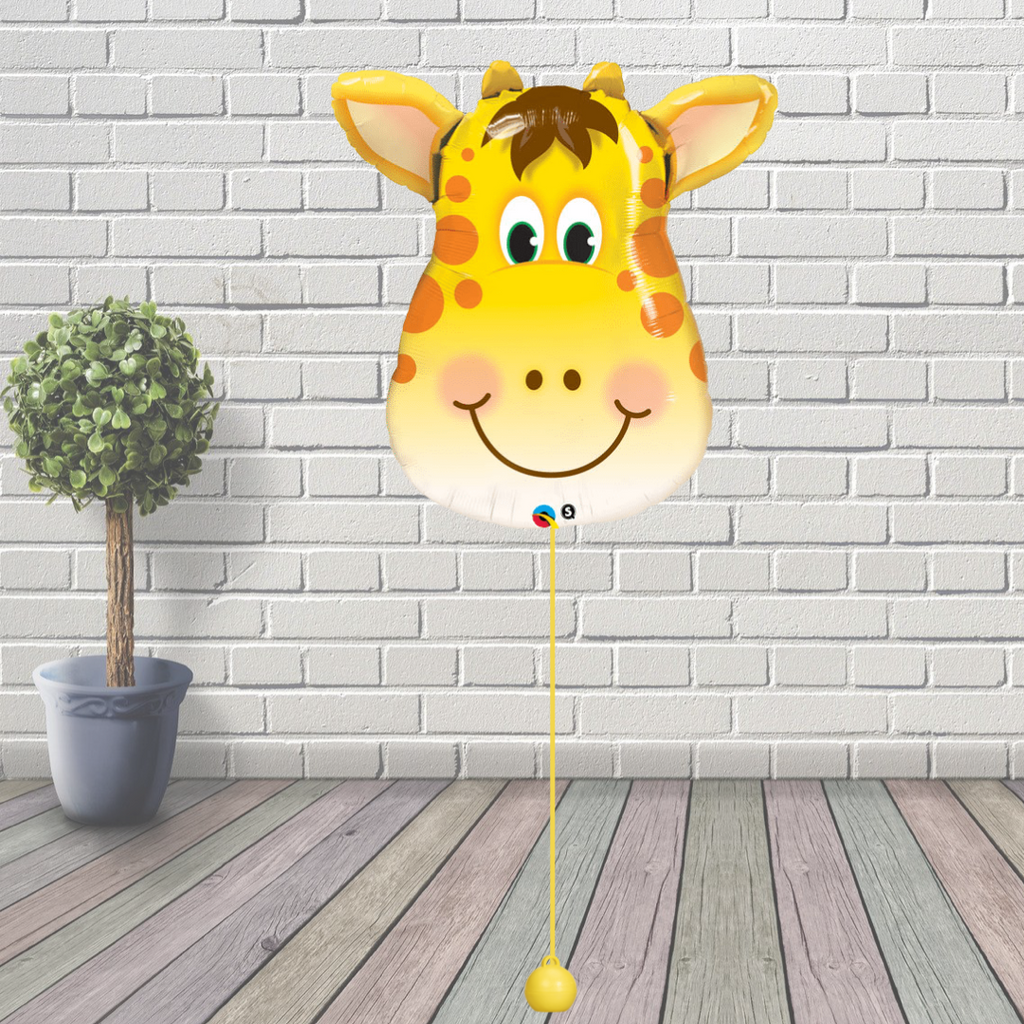 32" Large Animal Head - Jolly Giraffe Foil Balloon