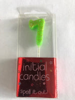 Mini Number 7 Candle - Green