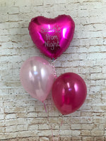 Set of 3 balloons - 1 Foil Heart with 2 Latex
