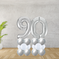 Floor Standing Silver Number Age 90 Stacks