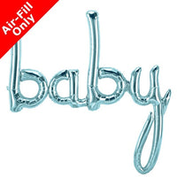 46” Baby pastel blue script foil balloon