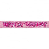 Birthday Glitz Happy 100th Birthday Banner Pink