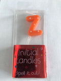 Mini Letter Z Candle - Orange