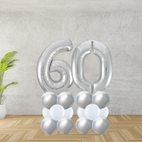 Floor Standing Silver Number Age 60 Stacks
