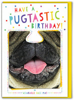 Pugtastic Wearable Face Mat Greeting Card