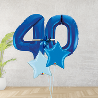 Age 40 Blue Double Number Display