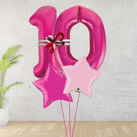 Age 10 Large Pink Double Number Display