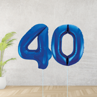 Blue Age 40 Number Balloons