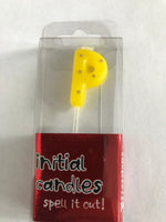 Mini Letter P Candle - Yellow