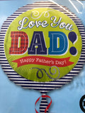 18" Love You Dad Fathers Day Foil Balloon