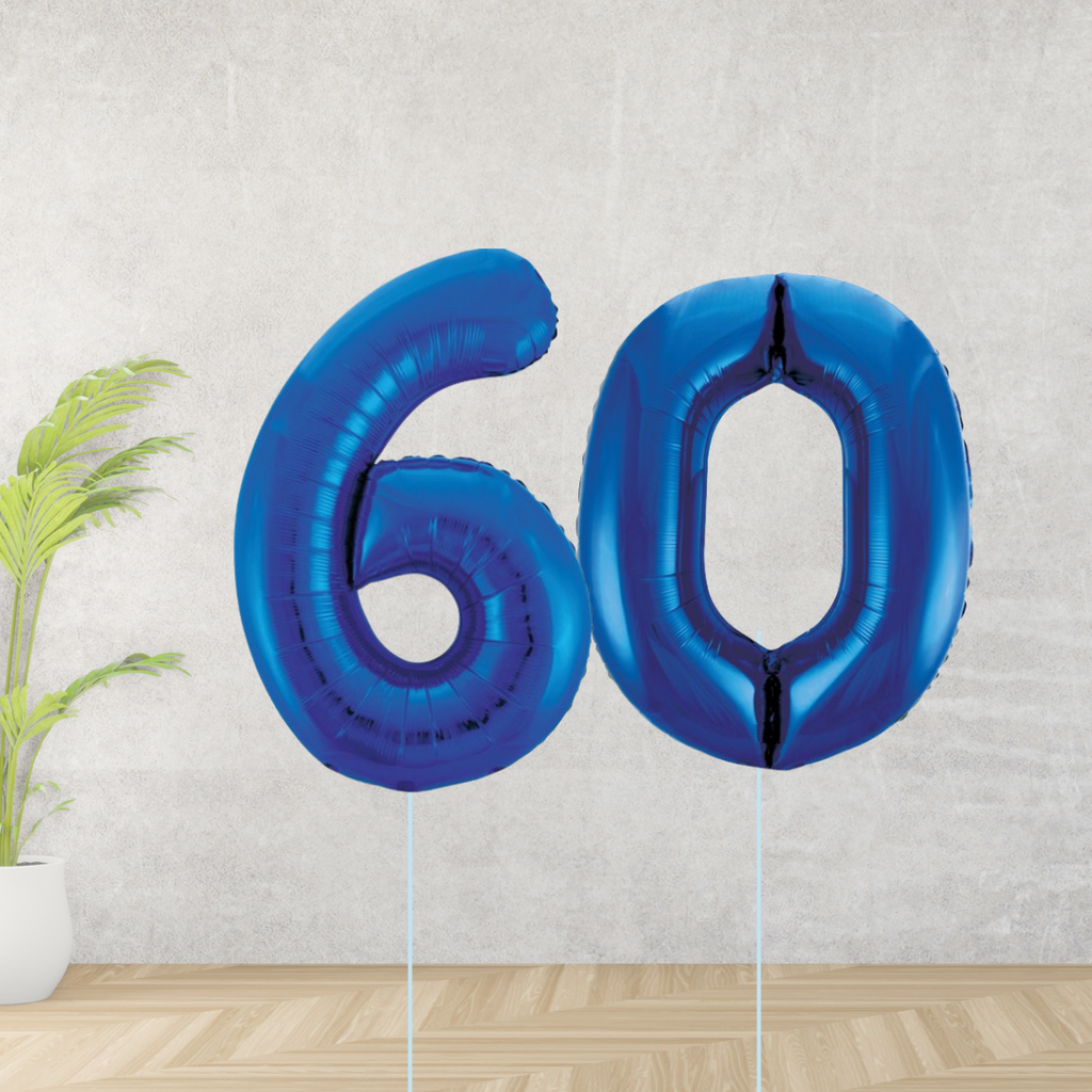 Blue Age 60 Number Balloons | The Wow Shop